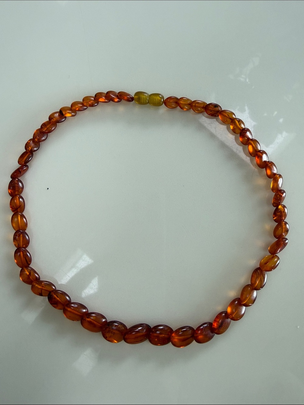 Amber Bead Necklace - Honey Amber Color -